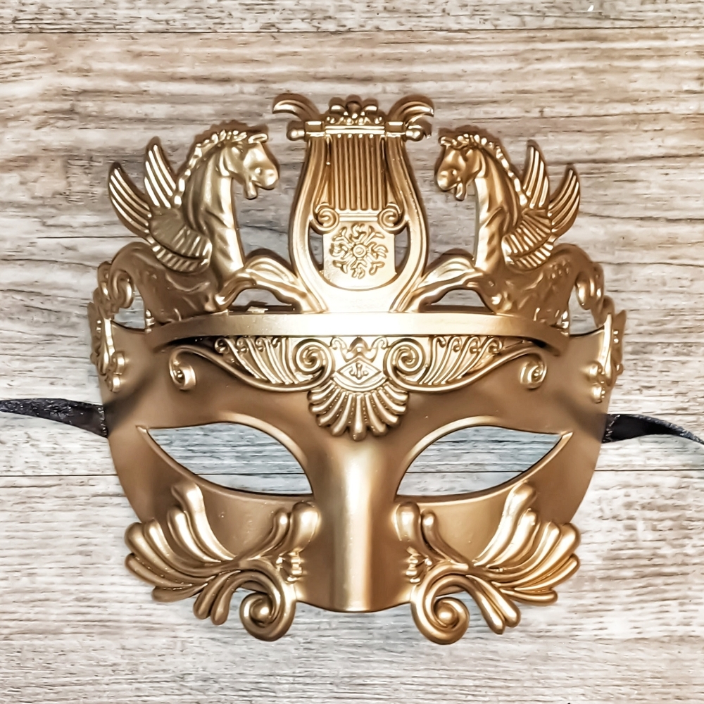 Unisex Masquerade Ball Mask | Gold Goddess or Gladiator Mask | Elegant Eclectic